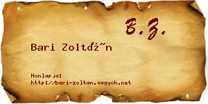 Bari Zoltán névjegykártya